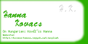 hanna kovacs business card